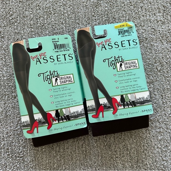 ASSETS by Sara Blakely Original Shaping Tights Brown Size 2 - Picture 1 of 4